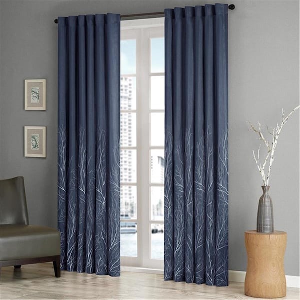 Madison Park Amara Window Panel, Navy, 95 in. Panel MP40-1782 - main